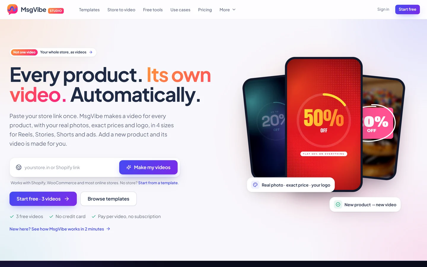 MsgVibe home page